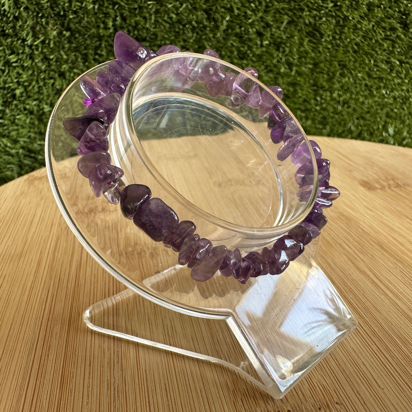 Amethyst Serenity Chip Bracelet with Affirmation