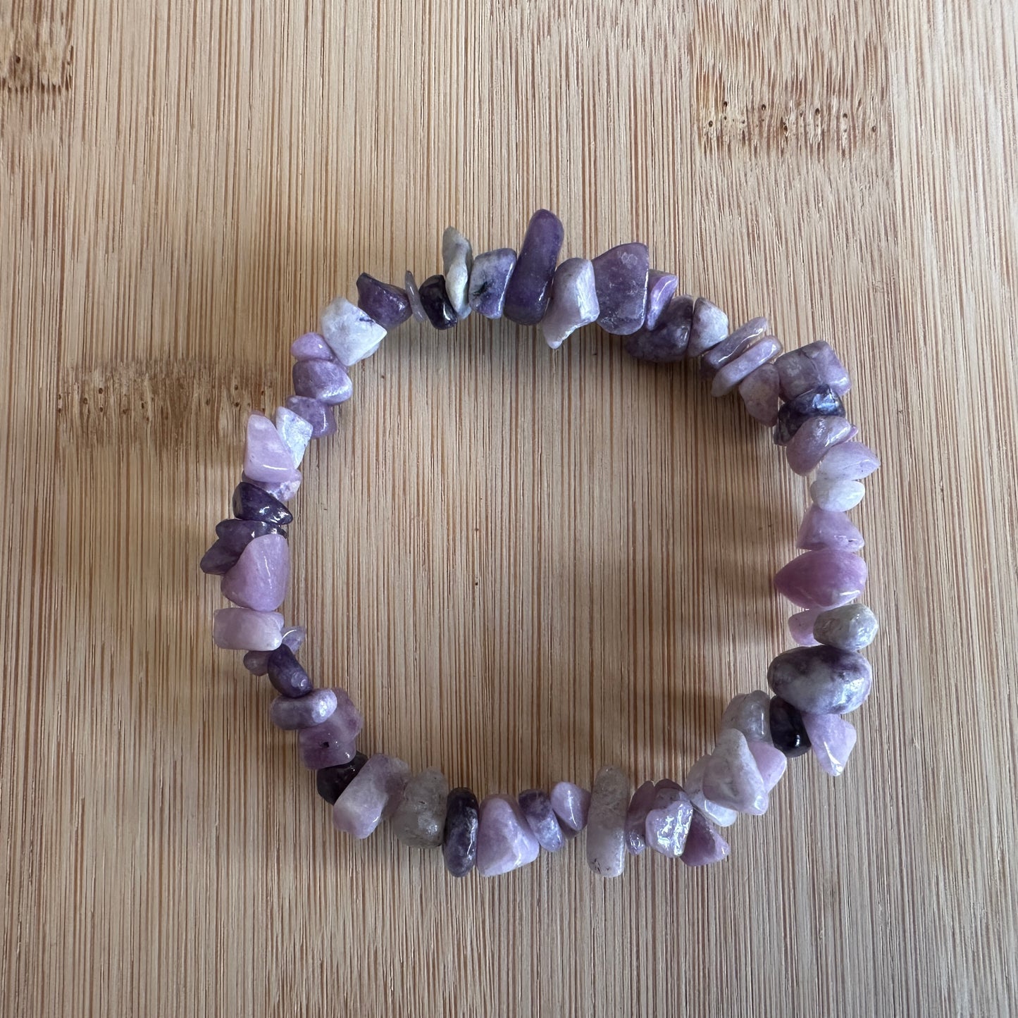 Serenity and Balance: Lepidolite Chip Bracelet