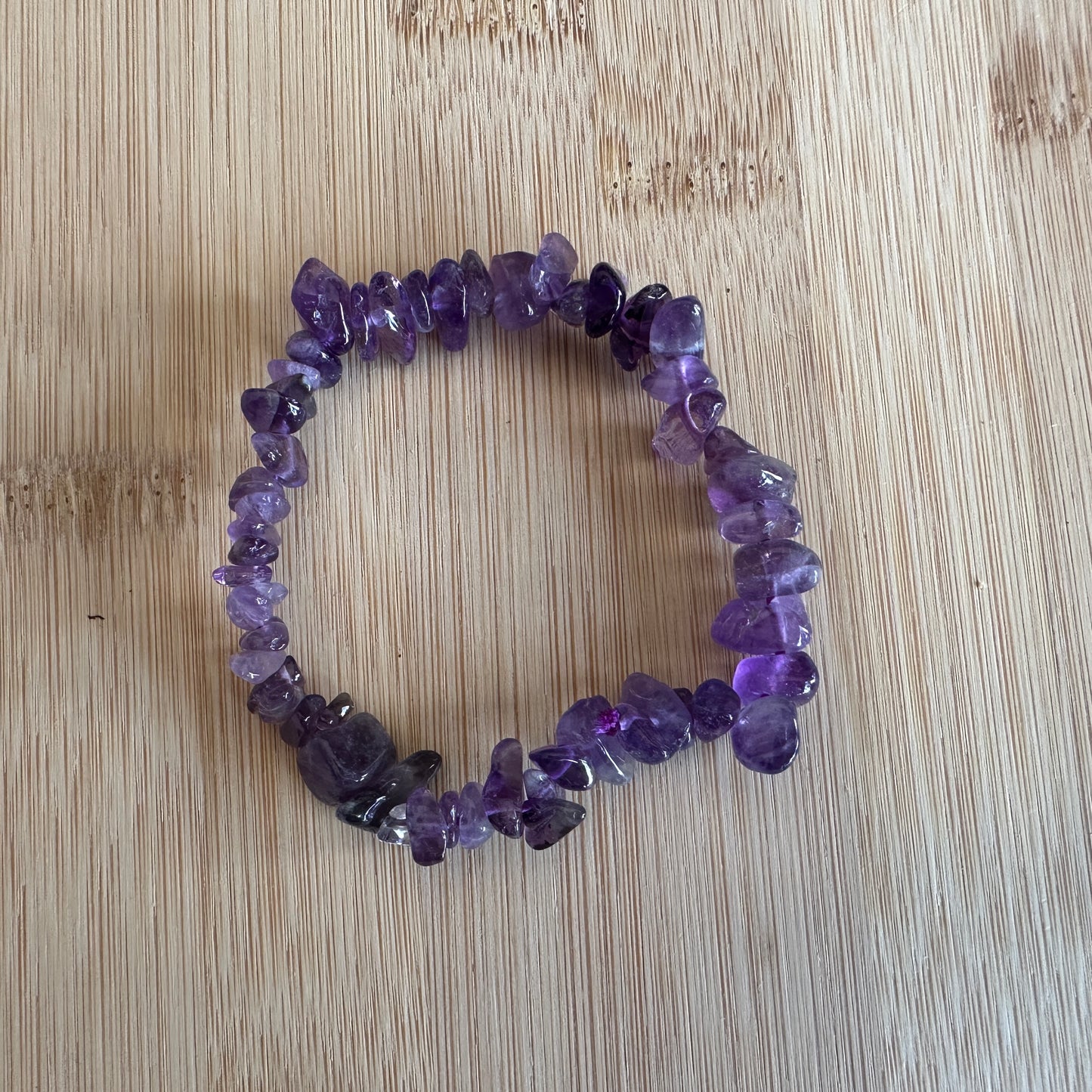 Amethyst Serenity Chip Bracelet with Affirmation