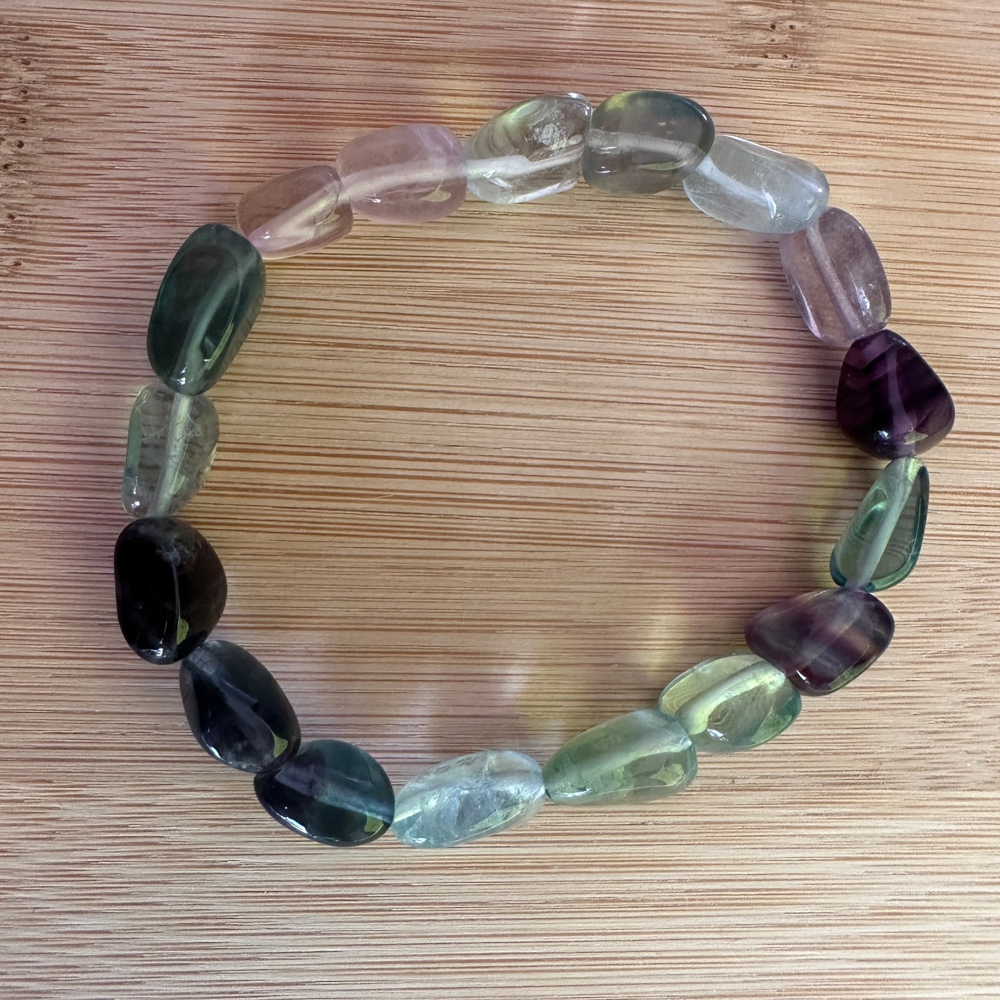 Radiant Light Fluorite Bead Bracelet: Peace and Harmony