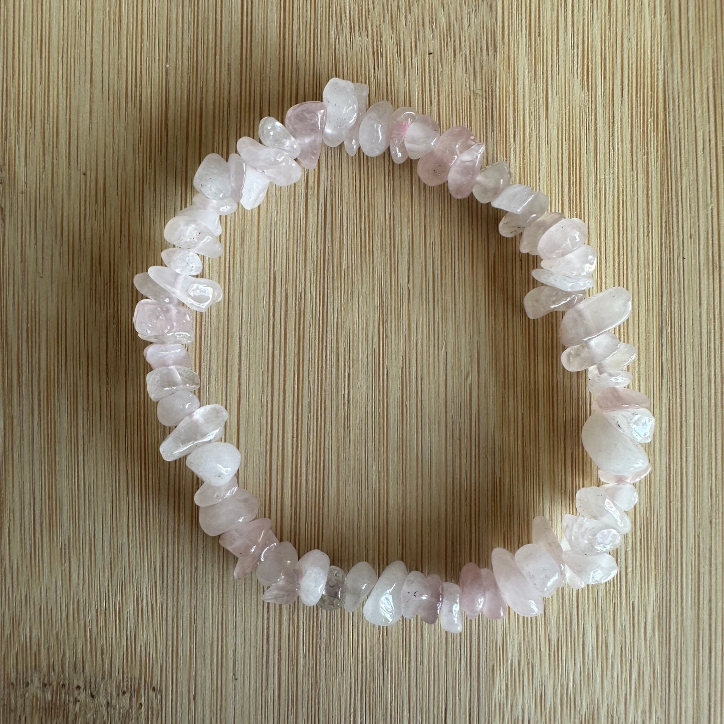 Radiant Rose Quartz Chip Bracelet: Love and Harmony