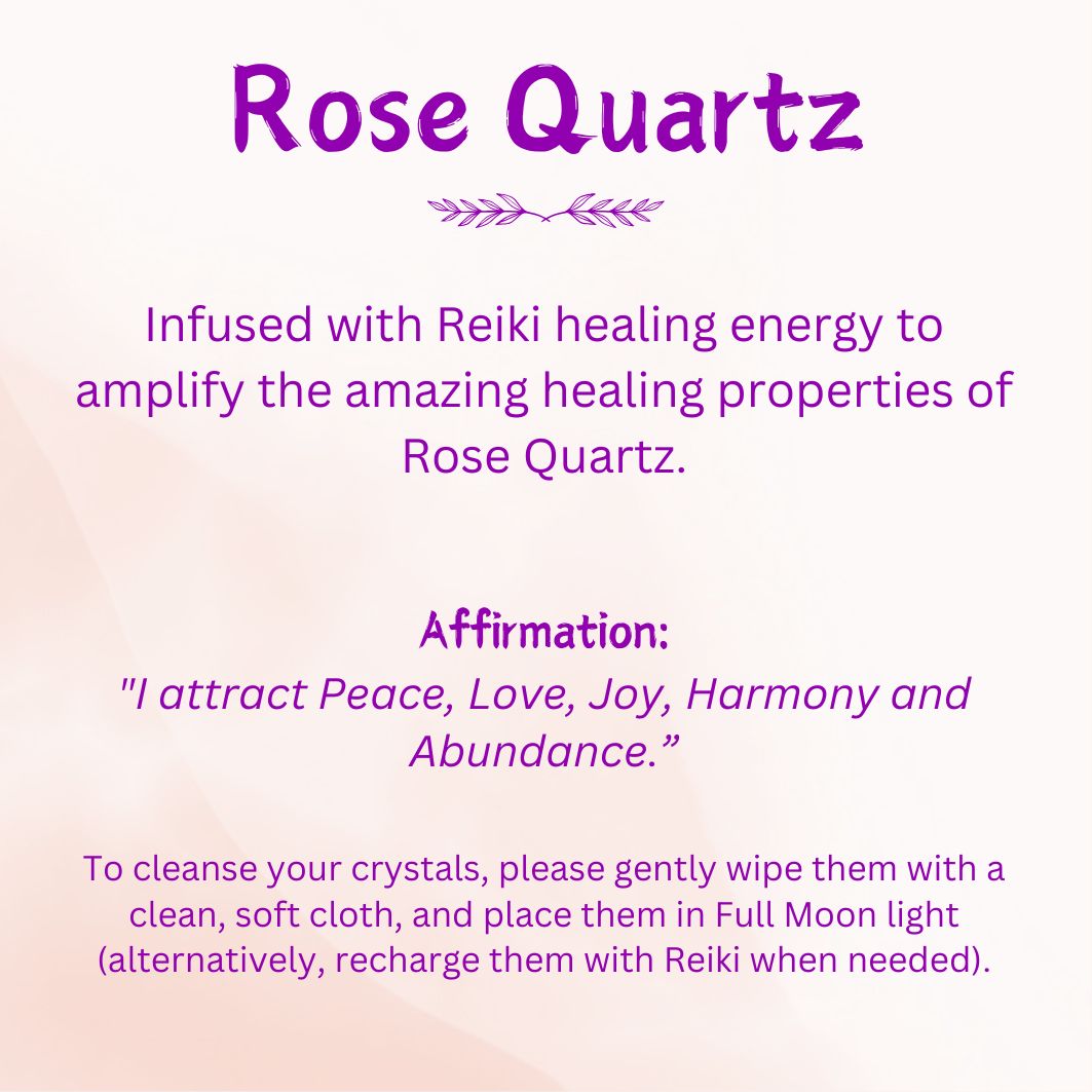 Rose Quartz Heart 35x35x9mm (Reiki charged)