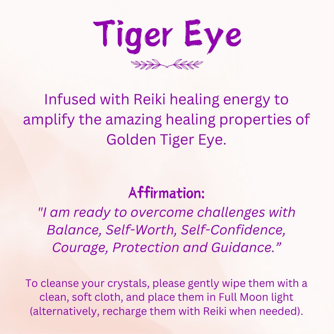 Golden Tiger's Eye Heart (M): Courage and Confidence