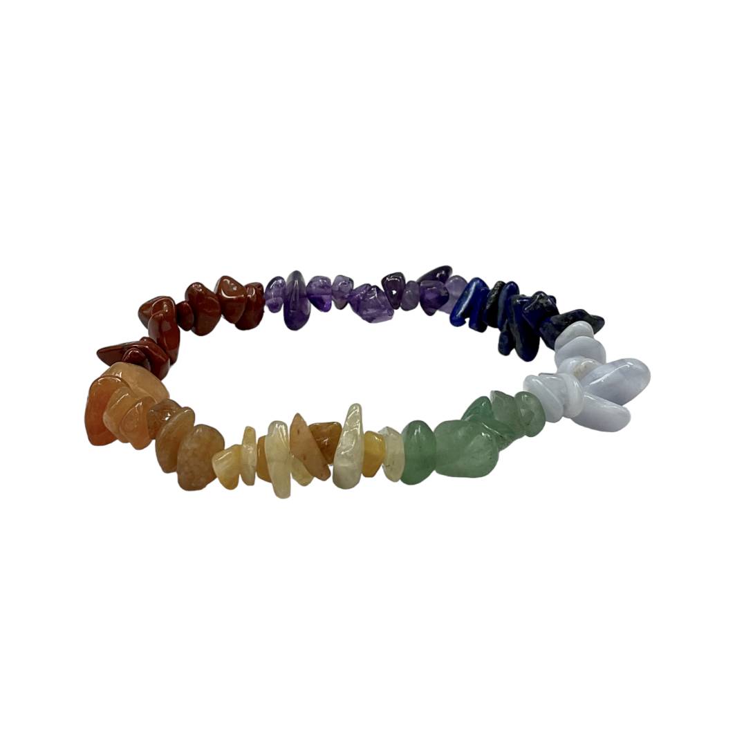 Chakra 7 Stone Chip Bracelet (Reiki charged)