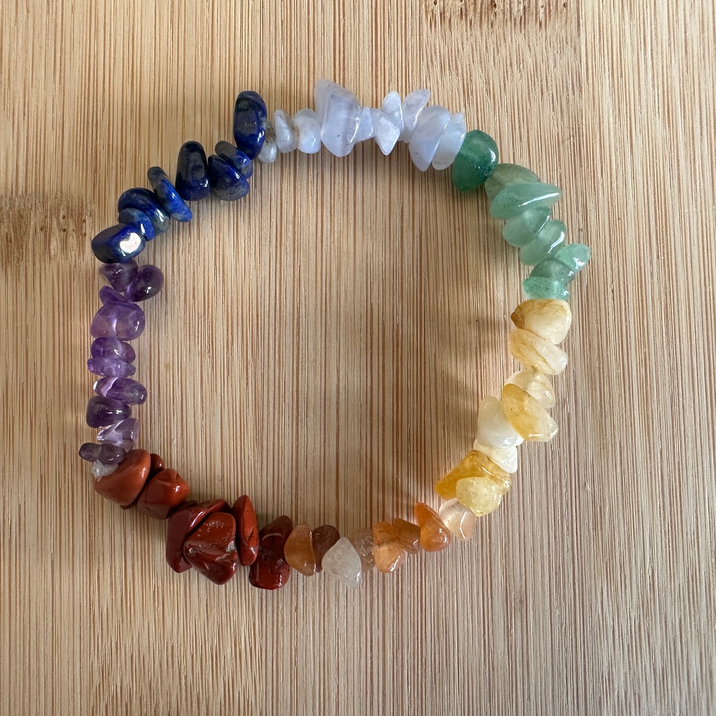 Balance and Harmony: Chakra 7 Stone Chip Bracelet