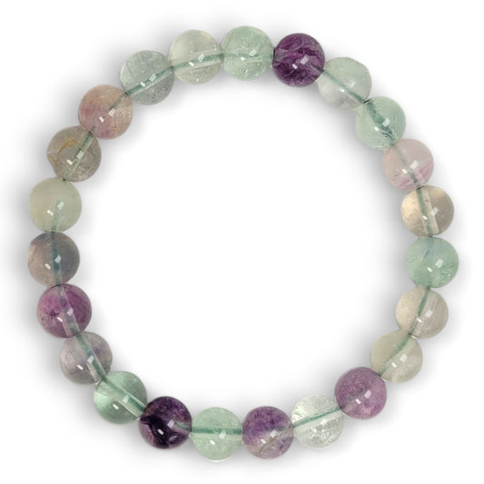 Light Fluorite 8mm Round Bead Bracelet (Reiki charged)