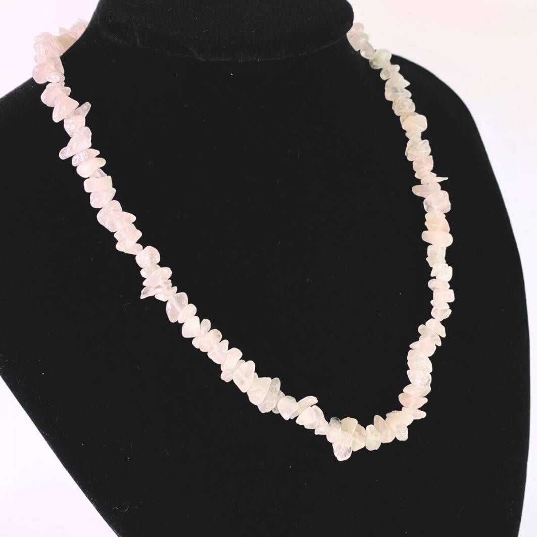 Rose Quartz 32" Chip Necklace (Reiki charged)